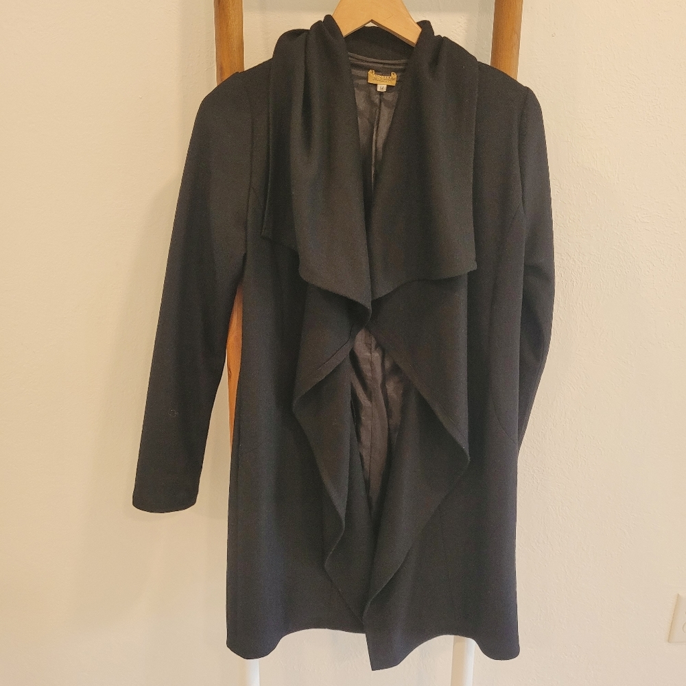 PIKO 1988 wool blend open front waterfall black cardigan size Medium